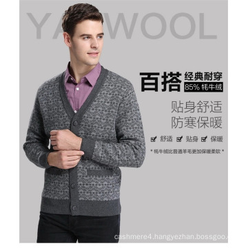 Yak Wool V Neck Cardigan Long Sleeve Sweater/Clothing/Garment/Knitwear